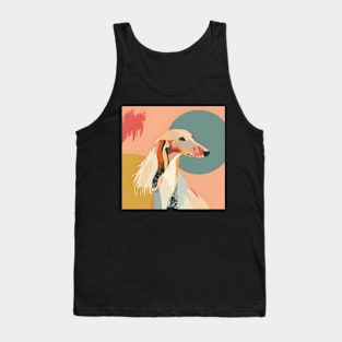 70s Saluki Vibes: Pastel Pup Parade Tank Top